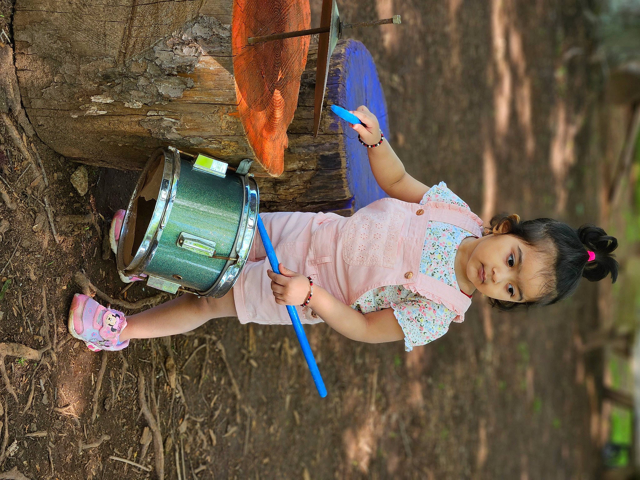 Anvika is registered to the contest to win money with this photo: adventure, child, electric_blue, forest, fun, grass, happy, landscape, leisure, outdoor_play_equipment, people_in_nature, person, plant, play, recreation, soil, t_shirt, toddler, tree, vacation