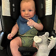 Jesse is registered to the contest to win money with this photo: baby, bodypart, car, car_interior, carseat, couch, cushion, face, finger, furniture, hand, head, homedecor, person, photography, portrait, sitting, toy, transportation, vehicle