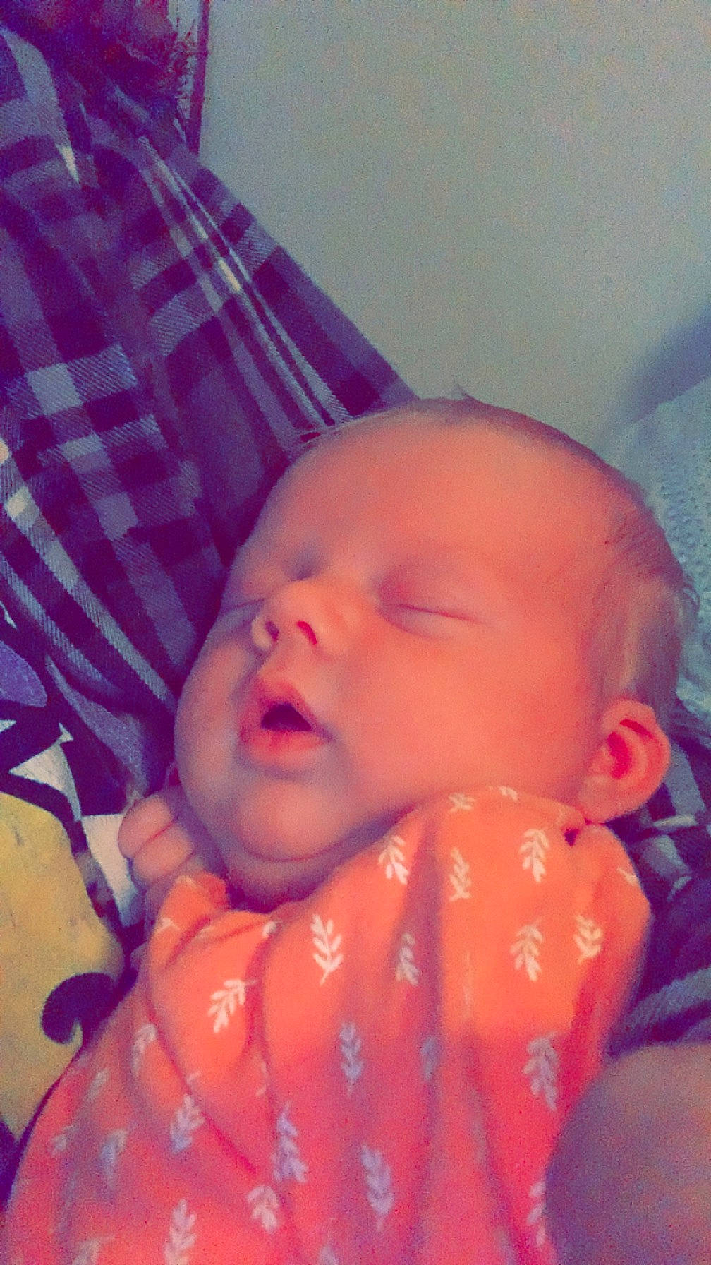 Lilly joined the competition — help win amazing prizes! baby, baby_sleeping, cheek, comfort, eye, eyebrow, finger, forehead, hand, head, human_body, iris, lip, mouth, nose, orange, person, pink, skin, sleeve