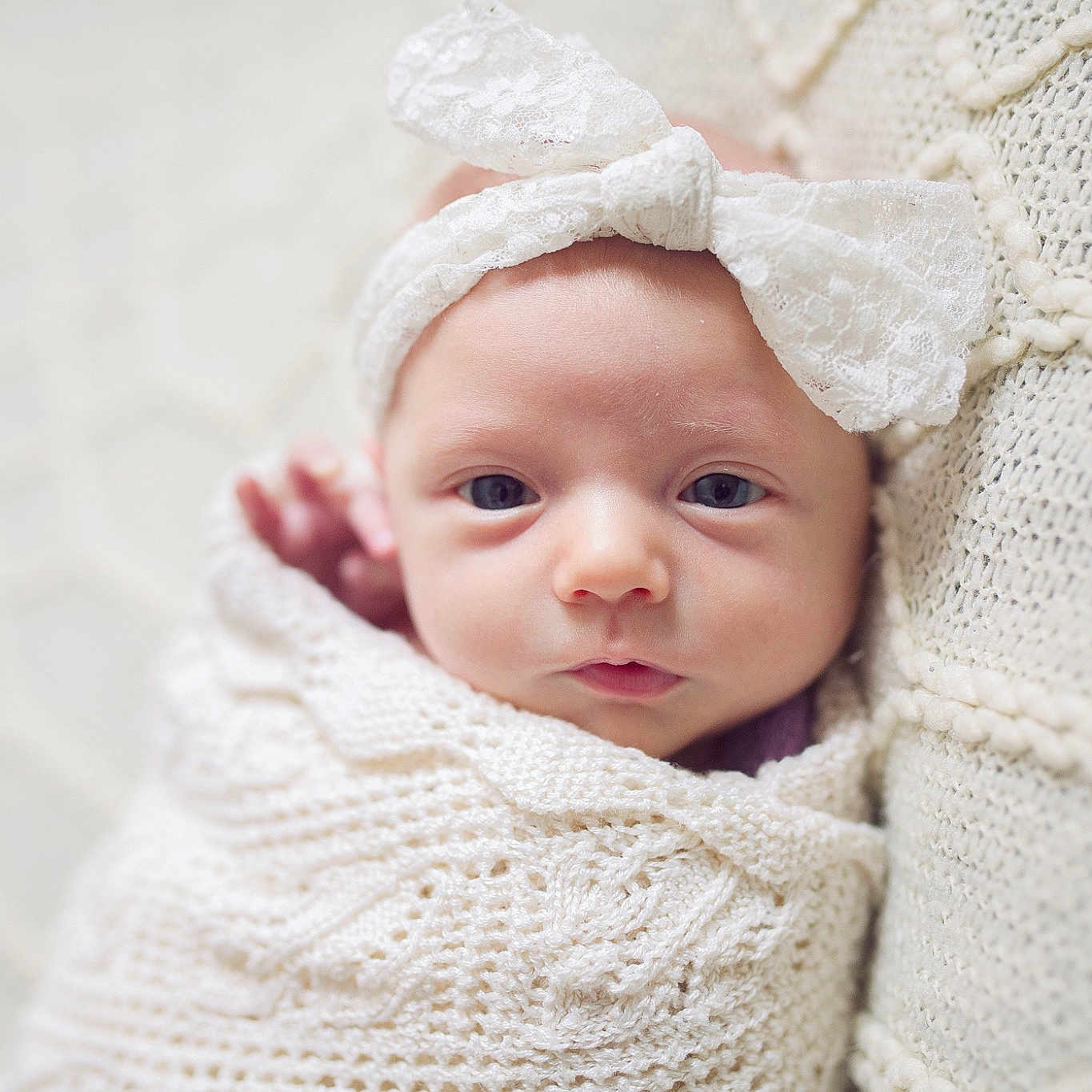 Ava Rose joined the competition — help win amazing prizes! baby, cheek, child, close_up, eye, face, head, headgear, iris, knitting, lip, nose, outerwear, person, photograph, pink, skin, textile, toddler, white