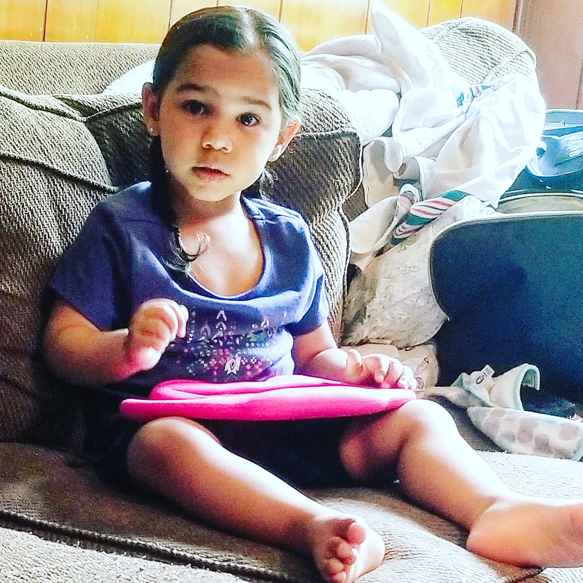 Treasure joined the competition — help win amazing prizes! beauty, black_hair, child, cool, daughter, face, flesh, happy, head, human, human_leg, leg, nose, person, selfie, sitting, skin, smile, summer, thigh