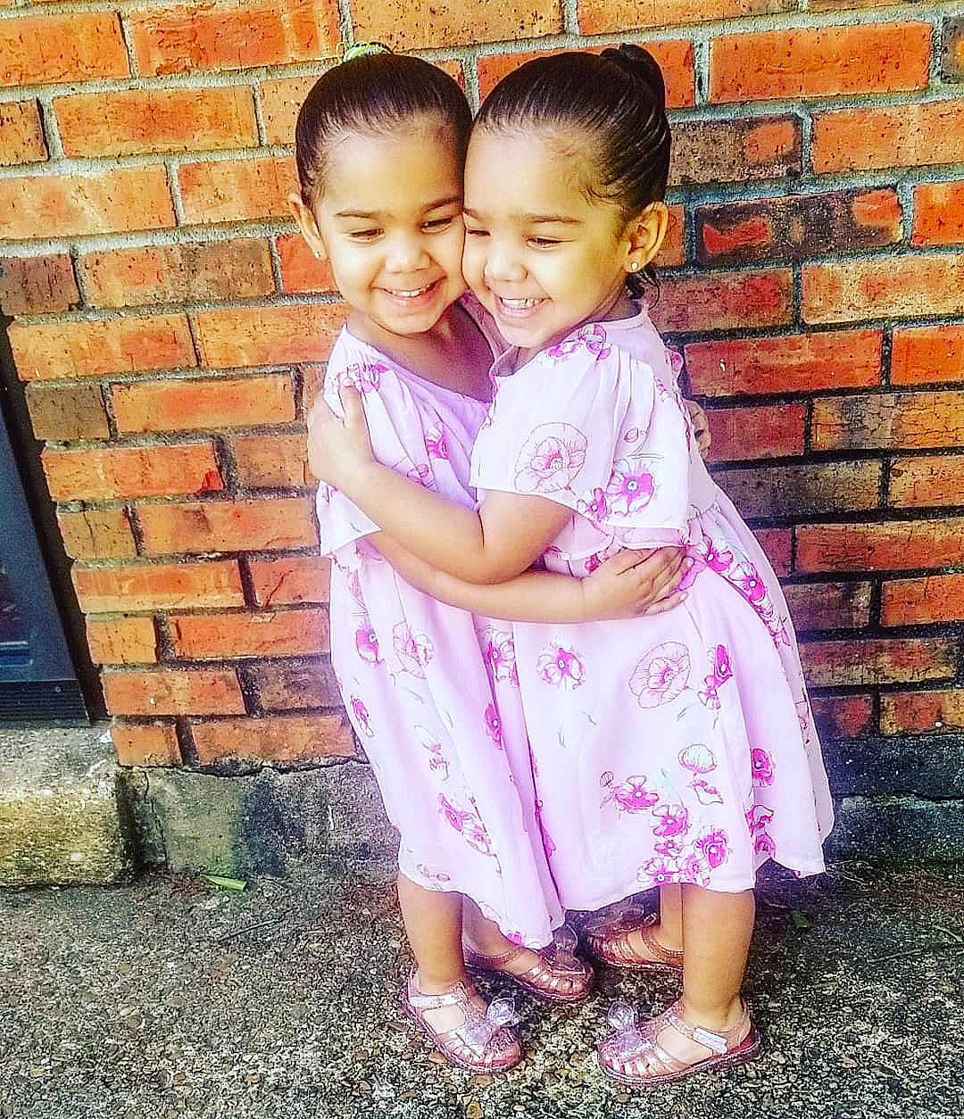 Treasure joined the competition — help win amazing prizes! beauty, child, face, facial_expression, friendship, grass, happy, head, hug, interaction, joy, love, people, person, photograph, pink, skin, smile, snapshot, summer