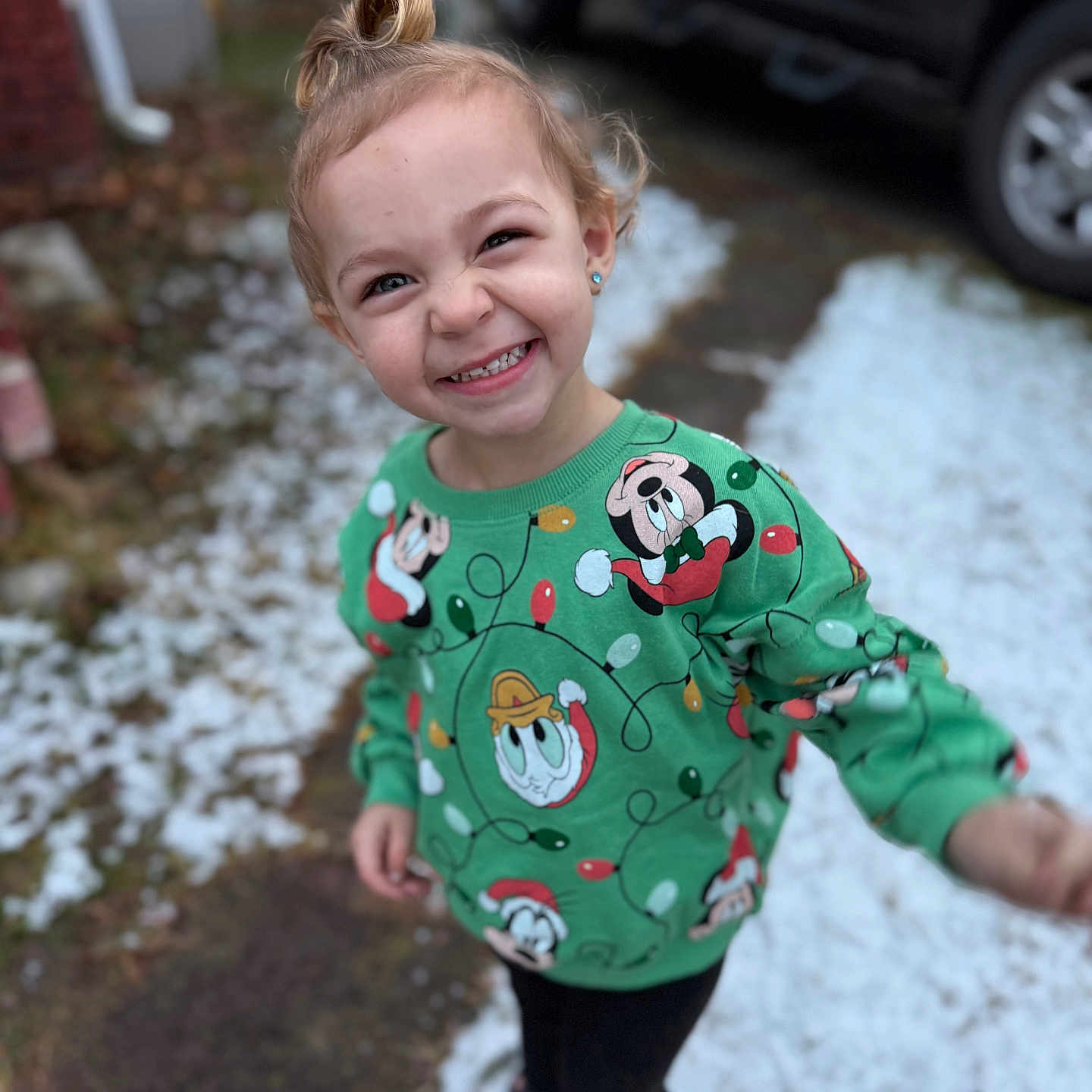 Aubree joined the competition — help win amazing prizes! alloywheel, car, carwheel, child, clothing, face, female, girl, happy, head, machine, person, photography, portrait, smile, spoke, tire, transportation, vehicle, wheel
