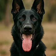 Duke joined the competition — help win amazing prizes! dog, german_shepherd, black_dog, pet, animal, portrait, close_up, tongue_out, ears_up, outdoor, nature, fur, canine, happy, alert, muzzle, eyes, snout, background_blur, friendly