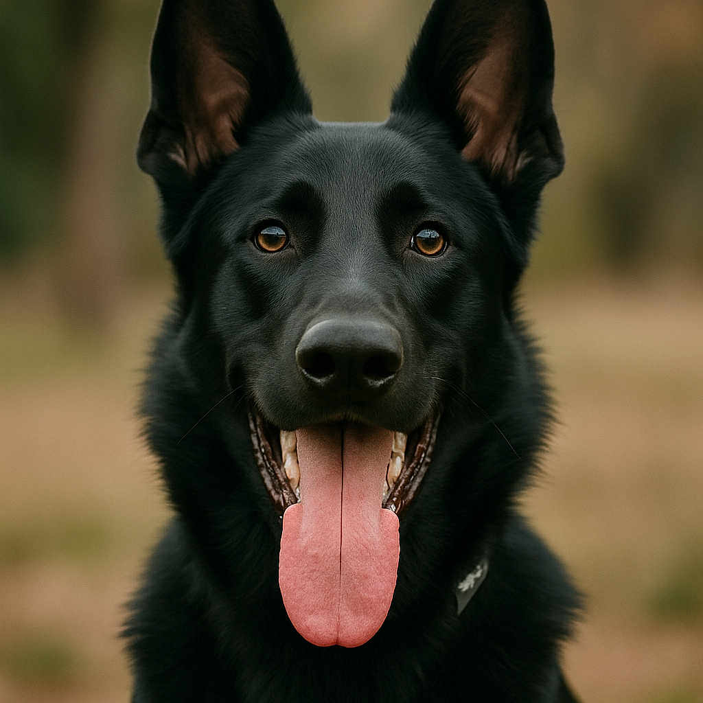Duke joined the competition — help win amazing prizes! alert, animal, background_blur, black_dog, canine, close_up, dog, ears_up, eyes, friendly, fur, german_shepherd, happy, muzzle, nature, outdoor, pet, portrait, snout, tongue_out