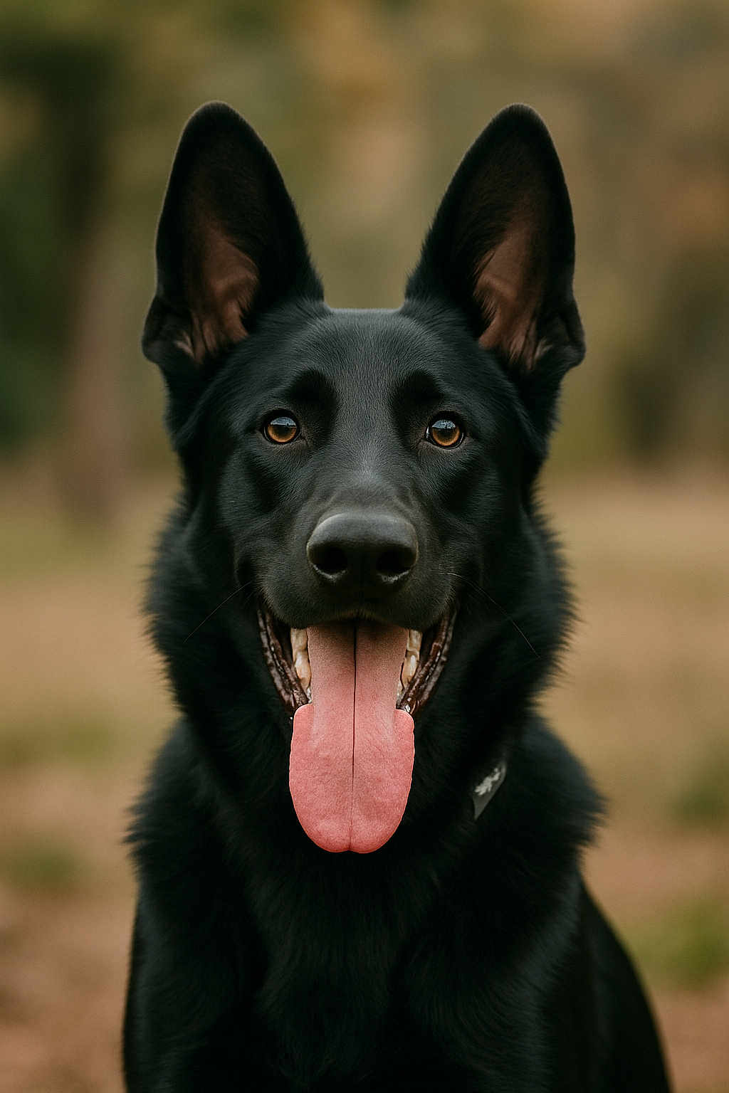 Duke joined the competition — help win amazing prizes! dog, german_shepherd, black_dog, pet, animal, portrait, close_up, tongue_out, ears_up, outdoor, nature, fur, canine, happy, alert, muzzle, eyes, snout, background_blur, friendly