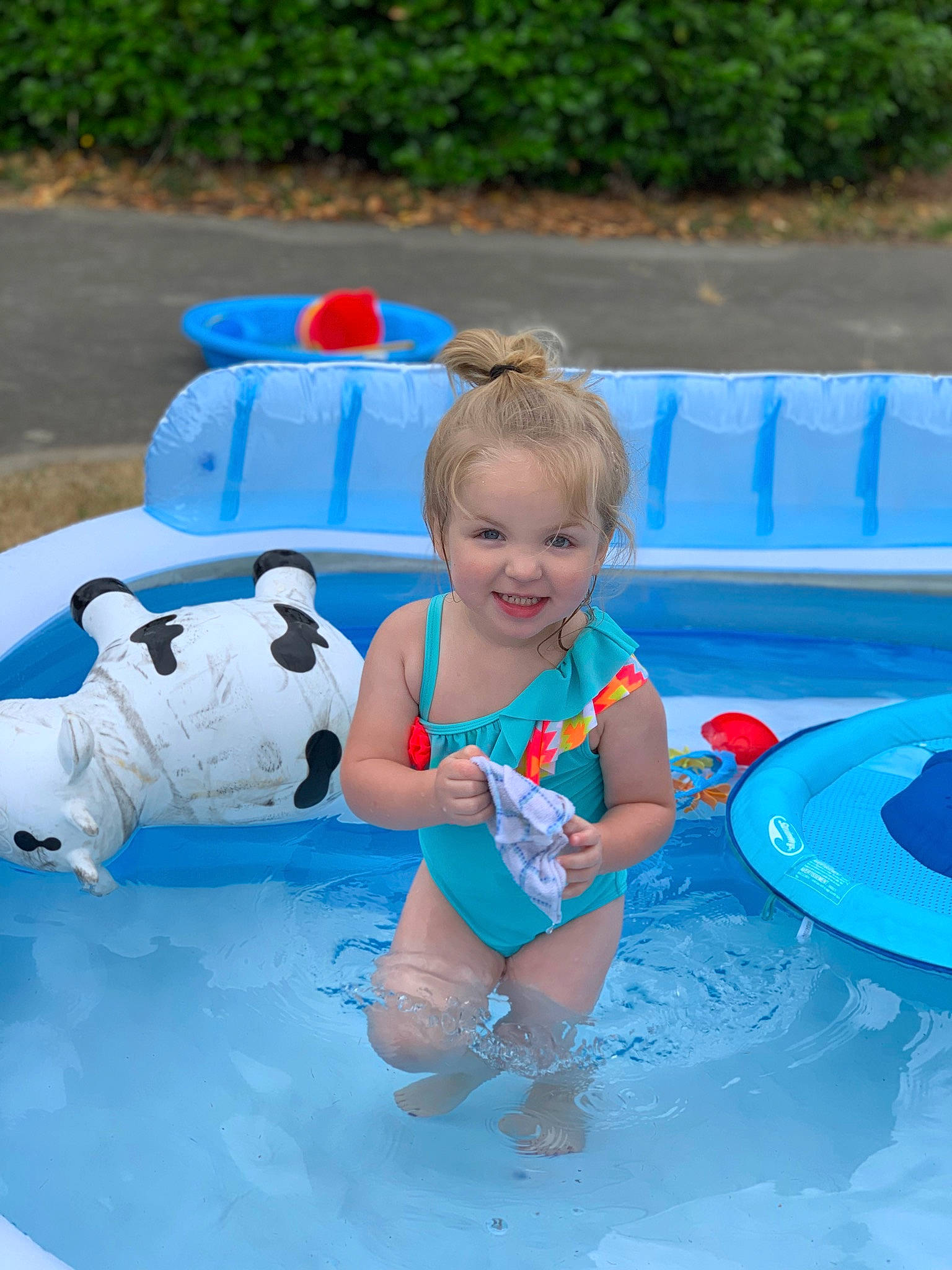 Stormy Lynn joined the competition — help win amazing prizes! blue, child, fun, games, joy, leisure, person, play, product, recreation, smile, summer, swimming_pool, toddler, toy, vacation, water