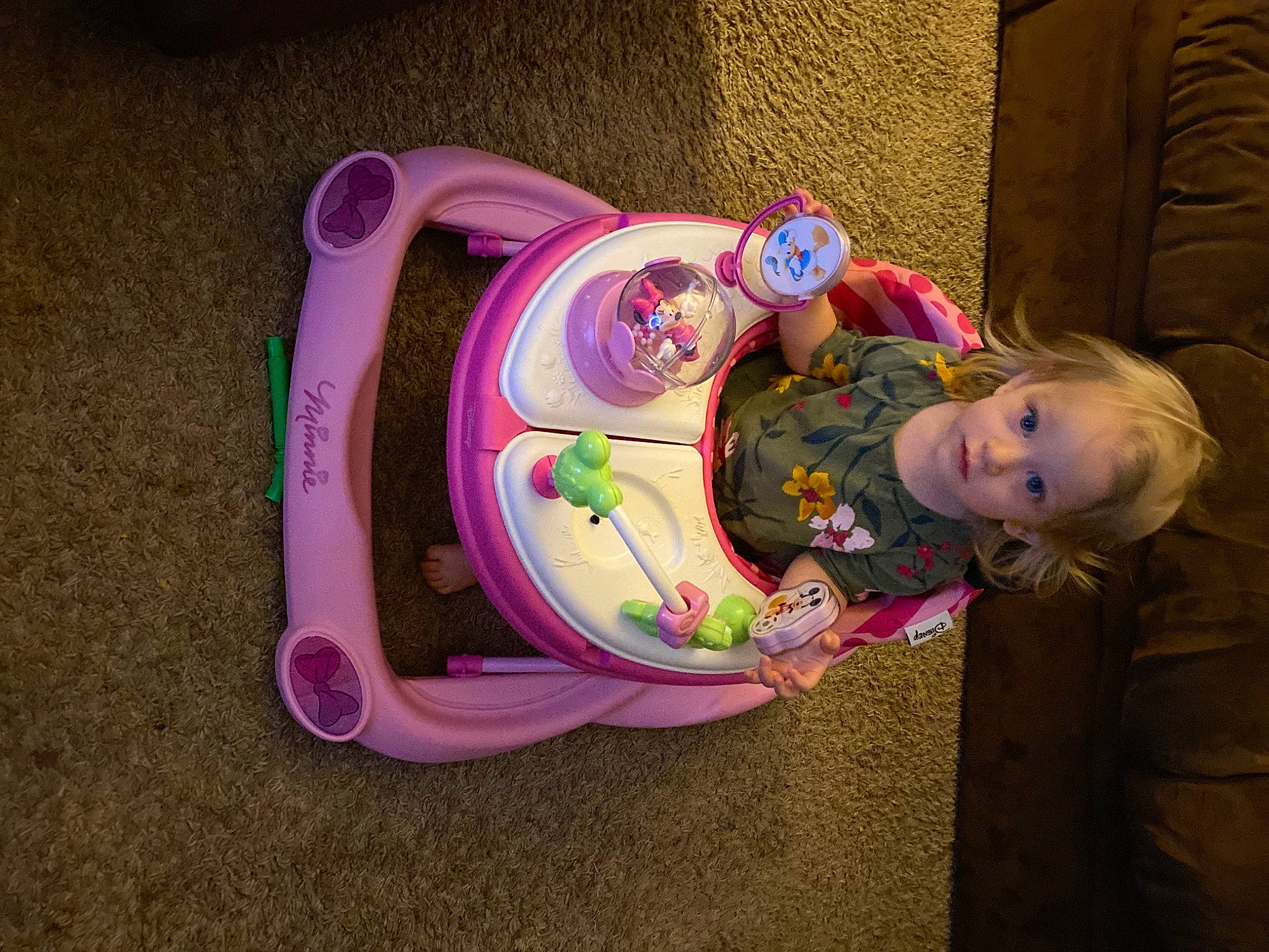 Laiah joined the competition — help win amazing prizes! baby, baby_products, baby_toddler_clothing, baby_toys, child, comfort, fun, magenta, person, pink, plastic, purple, room, sitting, smile, toddler, toy, wood