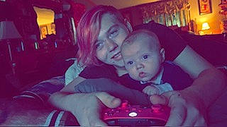 Ezekiel joined the competition — help win amazing prizes! baby, child, comfort, event, flash_photography, fun, happy, holiday, iris, lap, love, magenta, night, person, pink, purple, room, sitting, smile, toddler