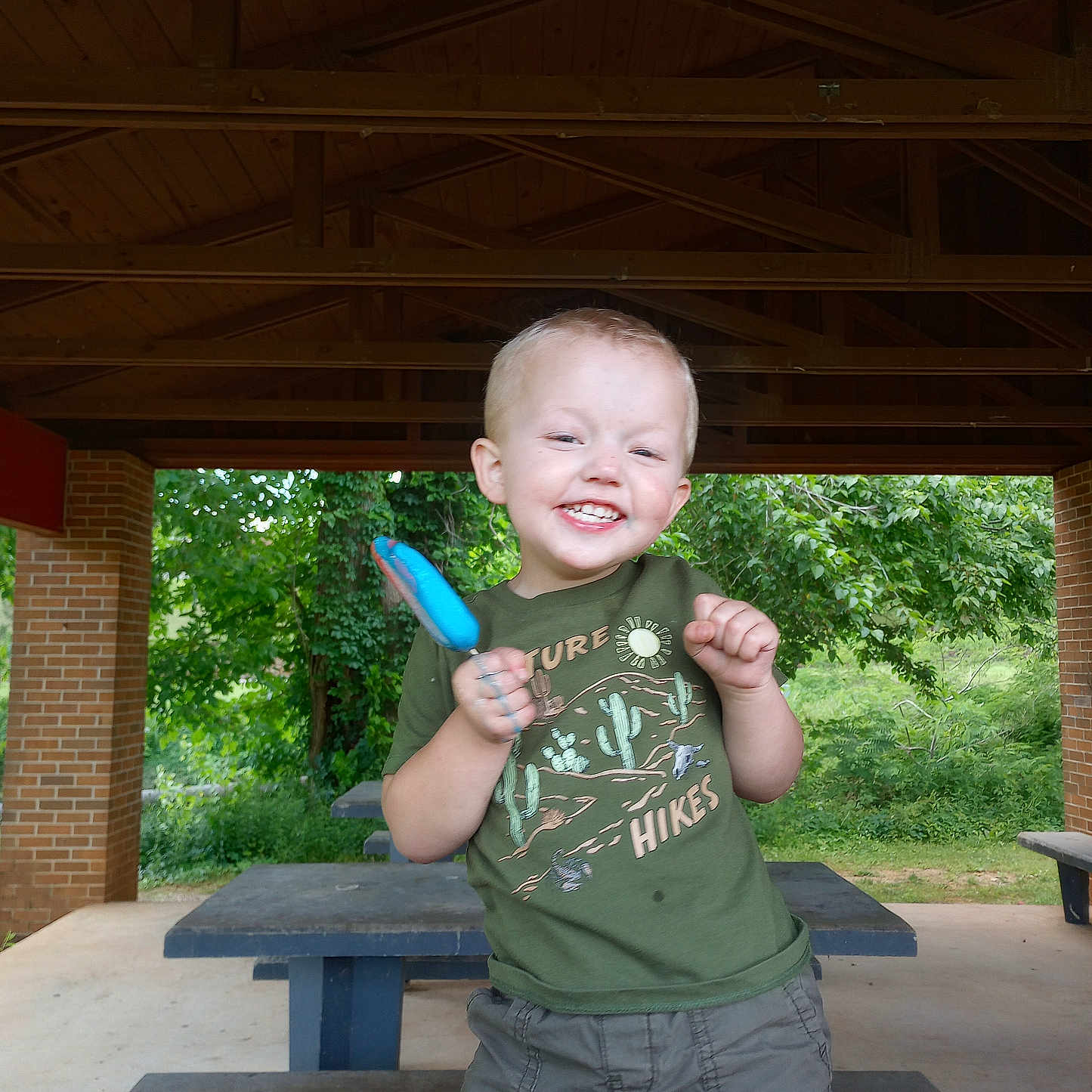James joined the competition — help win amazing prizes! architecture, baby, bodypart, building, clothing, face, head, house, housing, jeans, outdoors, pants, patio, person, photography, plywood, porch, portrait, t_shirt, wood