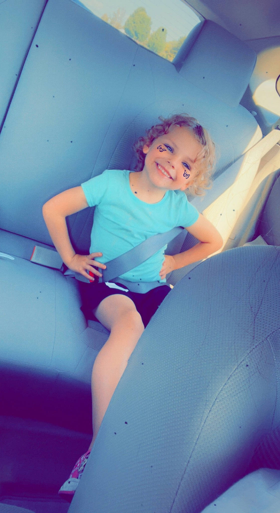 Amirah is registered to the contest to win money with this photo: automotive_design, azure, elbow, electric_blue, flash_photography, fun, human_body, human_leg, joy, knee, leg, leisure, motor_vehicle, person, recreation, shorts, shoulder, t_shirt, thigh, tints_and_shades