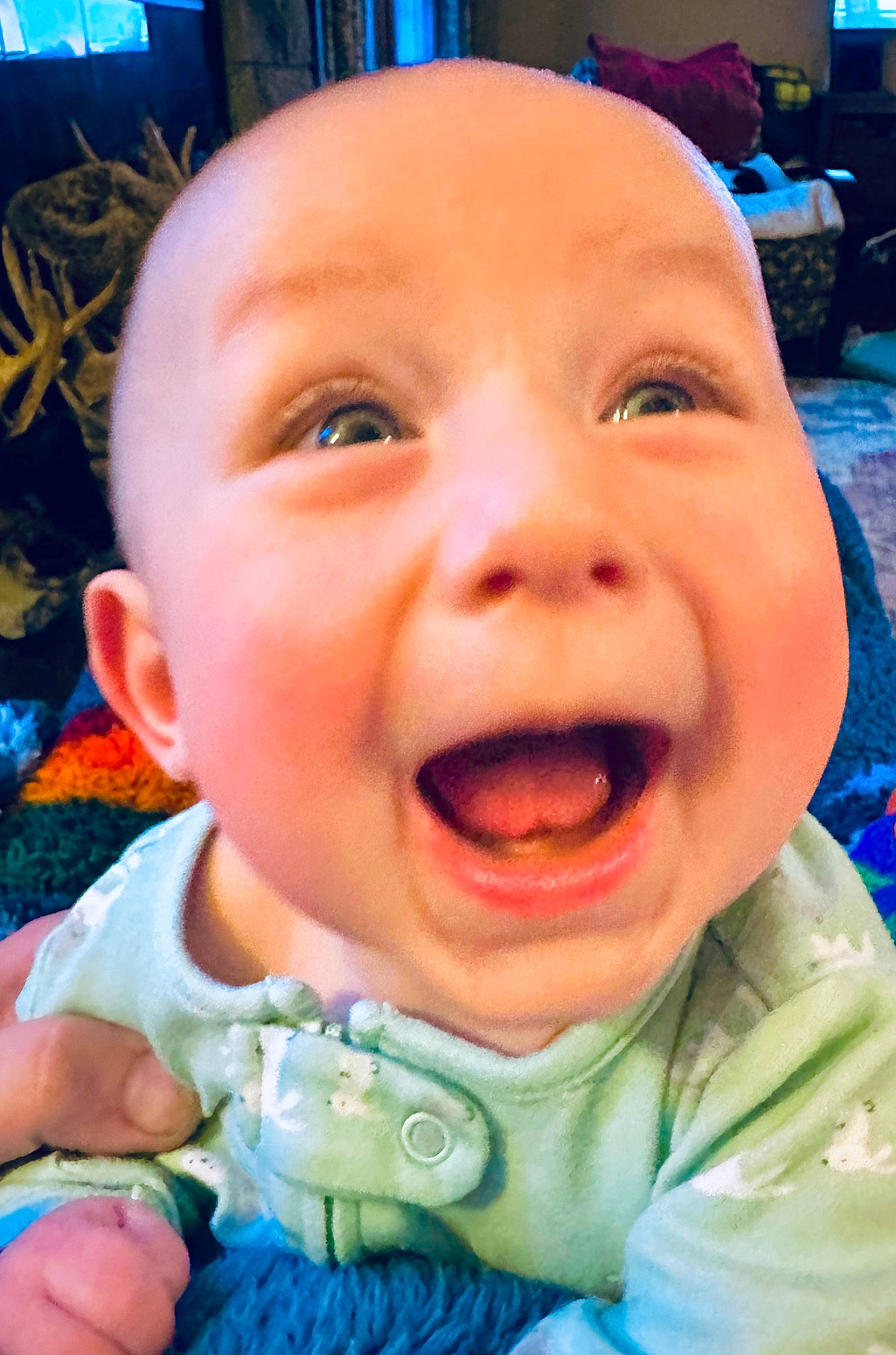 Gavin joined the competition — help win amazing prizes! baby, baby_toddler_clothing, blue, cheek, chin, ear, eye, eyebrow, finger, forehead, happy, headwear, iris, jaw, lip, mouth, nose, person, skin, smile