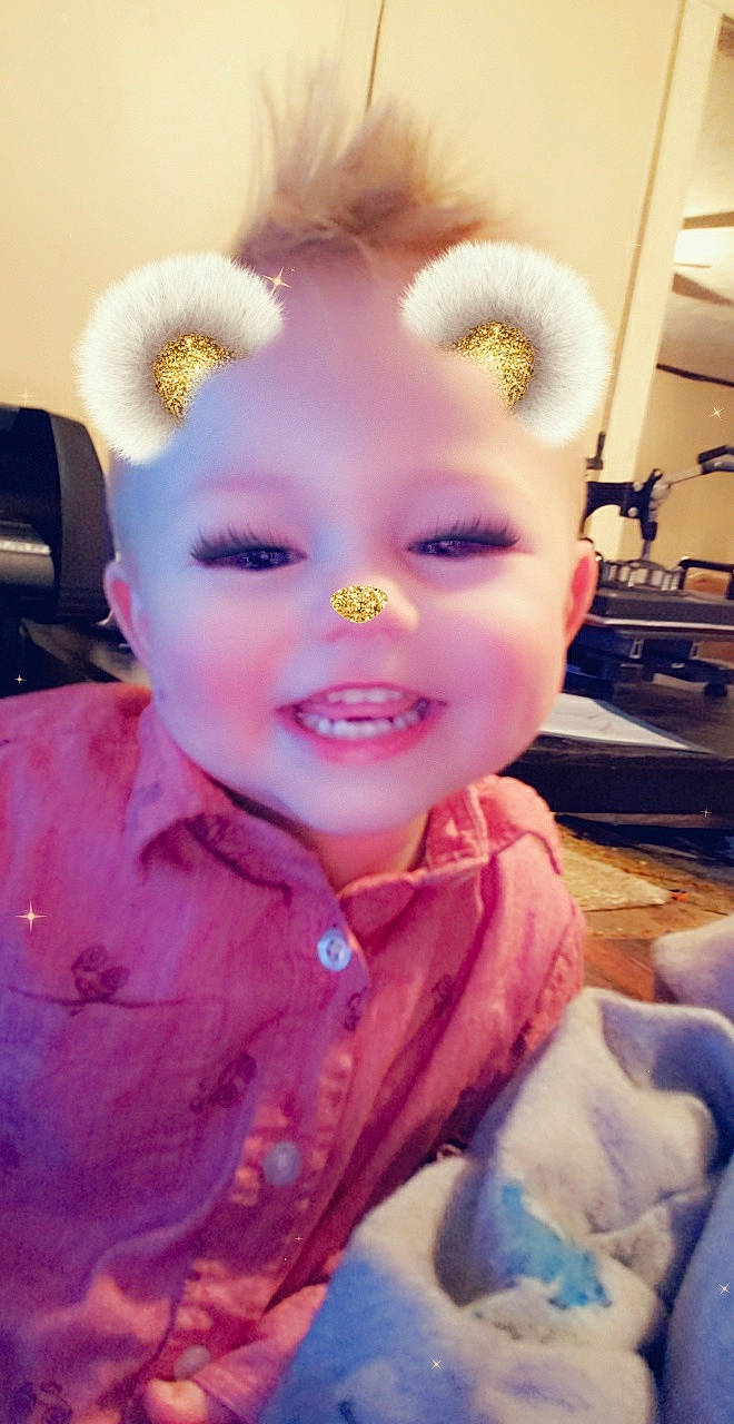 Greyson joined the competition — help win amazing prizes! baby, baby_toddler_clothing, beauty, cheek, countertop, ear, eyelash, fun, hair, happy, hat, iris, joy, lip, magenta, nose, person, pink, purple, skin