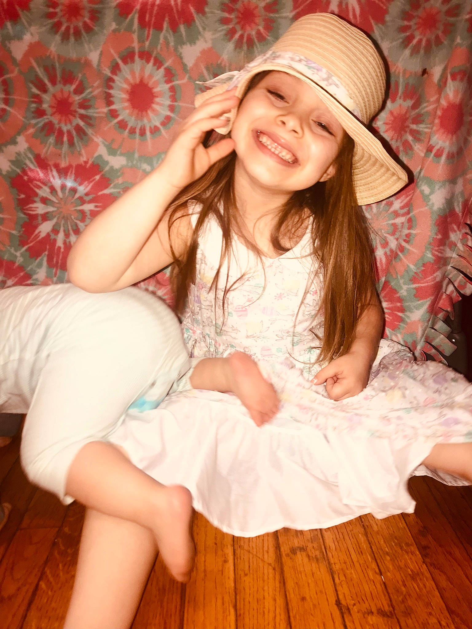 Khloee is registered to the contest to win money with this photo: dress, face, fashion, finger, flash_photography, fun, hair, happy, hat, headwear, joy, knee, leg, lip, muscle, organ, person, pink, shoe, skin