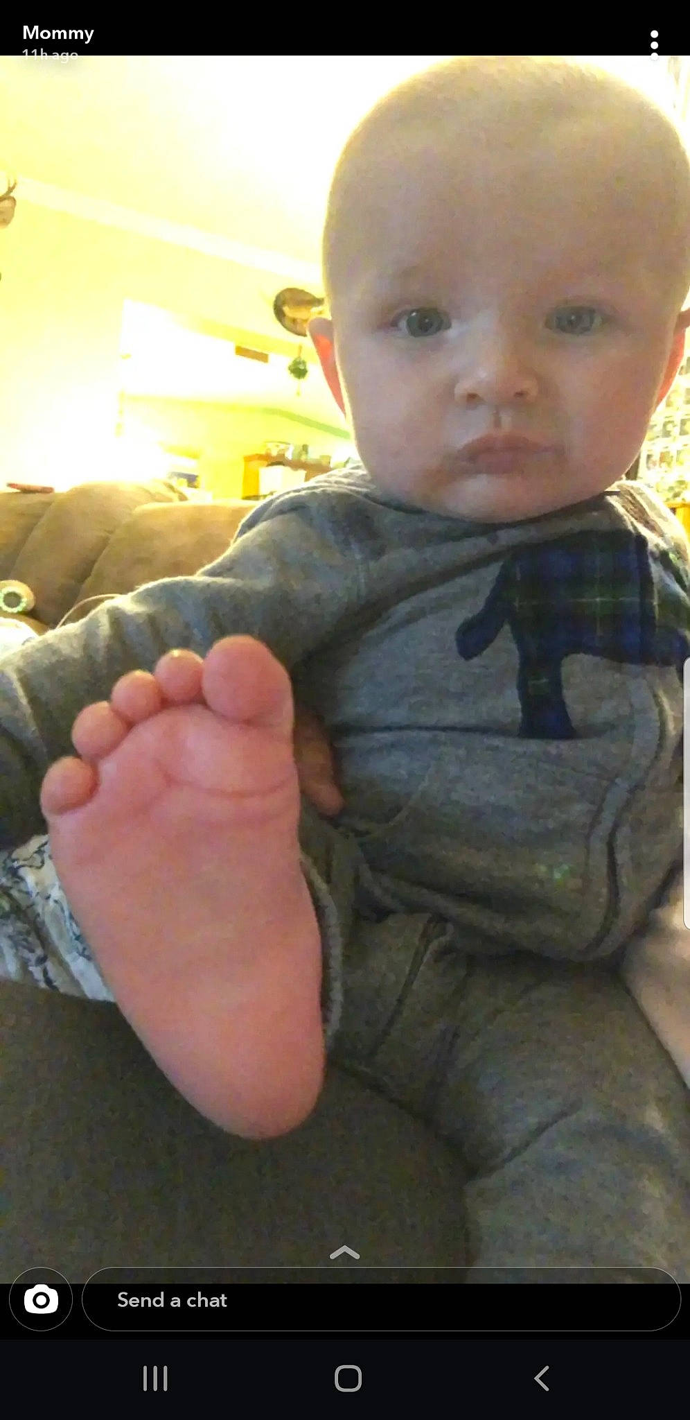 Lochlan is registered to the contest to win money with this photo: baby, barefoot, child, finger, foot, leg, person, sole, thumb, toddler, toe