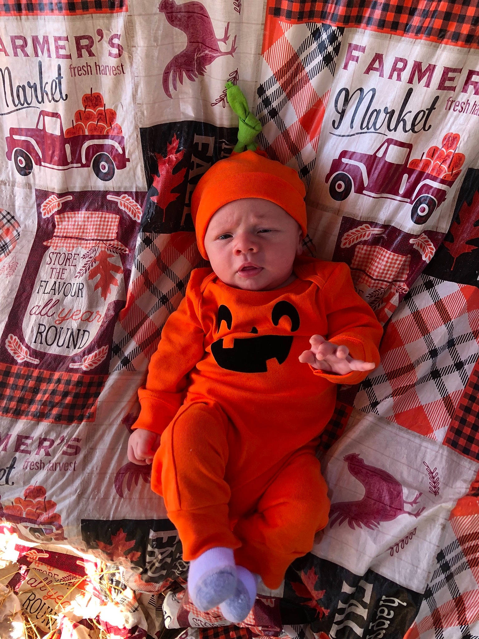 Johnnie is registered to the contest to win money with this photo: art, child, headwear, orange, pattern, person