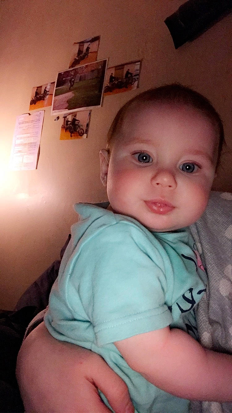 Evie-rose is registered to the contest to win money with this photo: baby, cheek, child, chin, ear, eye, face, forehead, head, iris, lip, mouth, nose, person, sitting, skin, smile, toddler