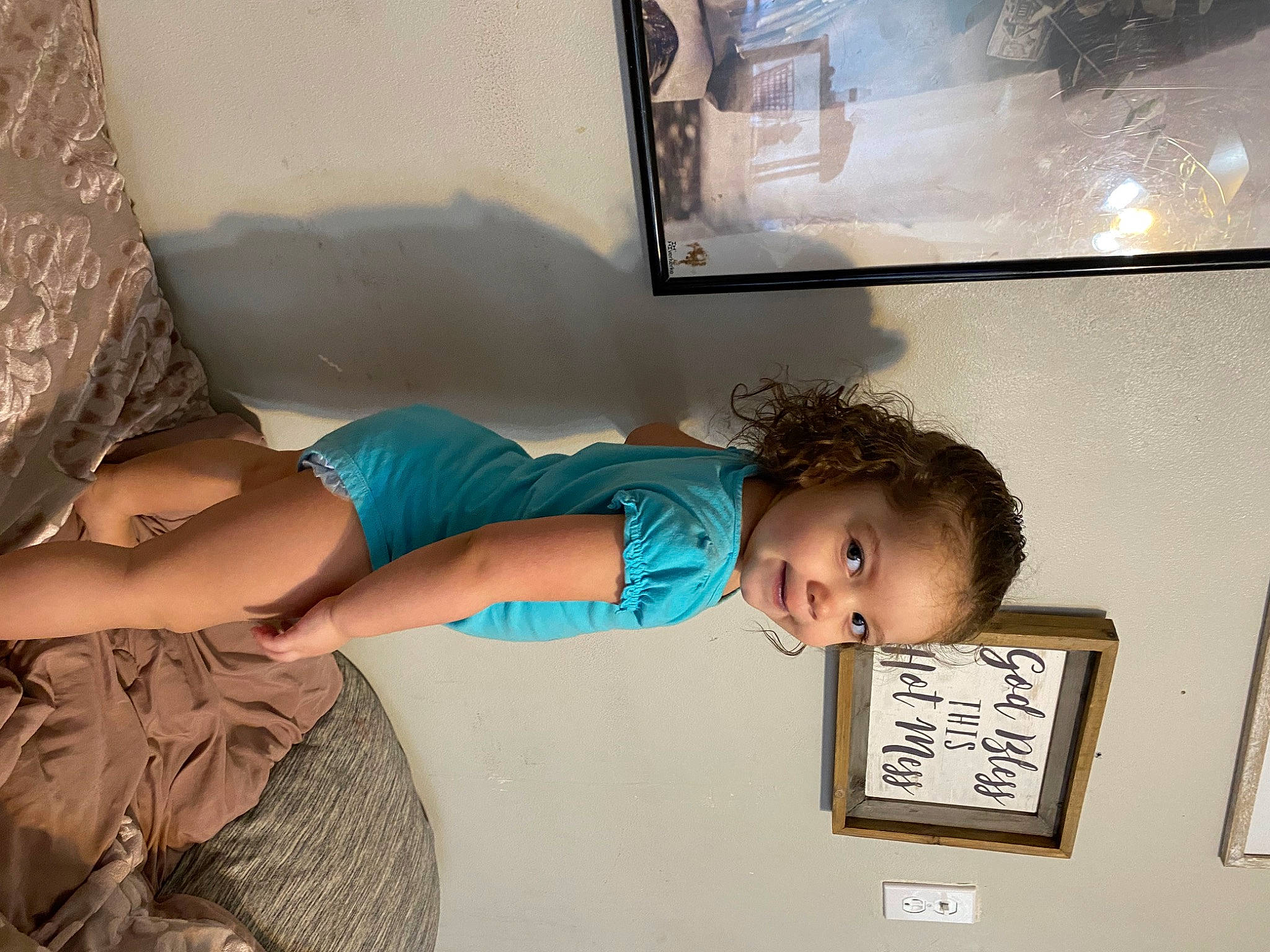 Ava joined the competition — help win amazing prizes! child, elbow, flooring, fun, happy, human_leg, leisure, person, picture_frame, play, room, sandal, sitting, t_shirt, thigh, toddler, visual_arts, wood