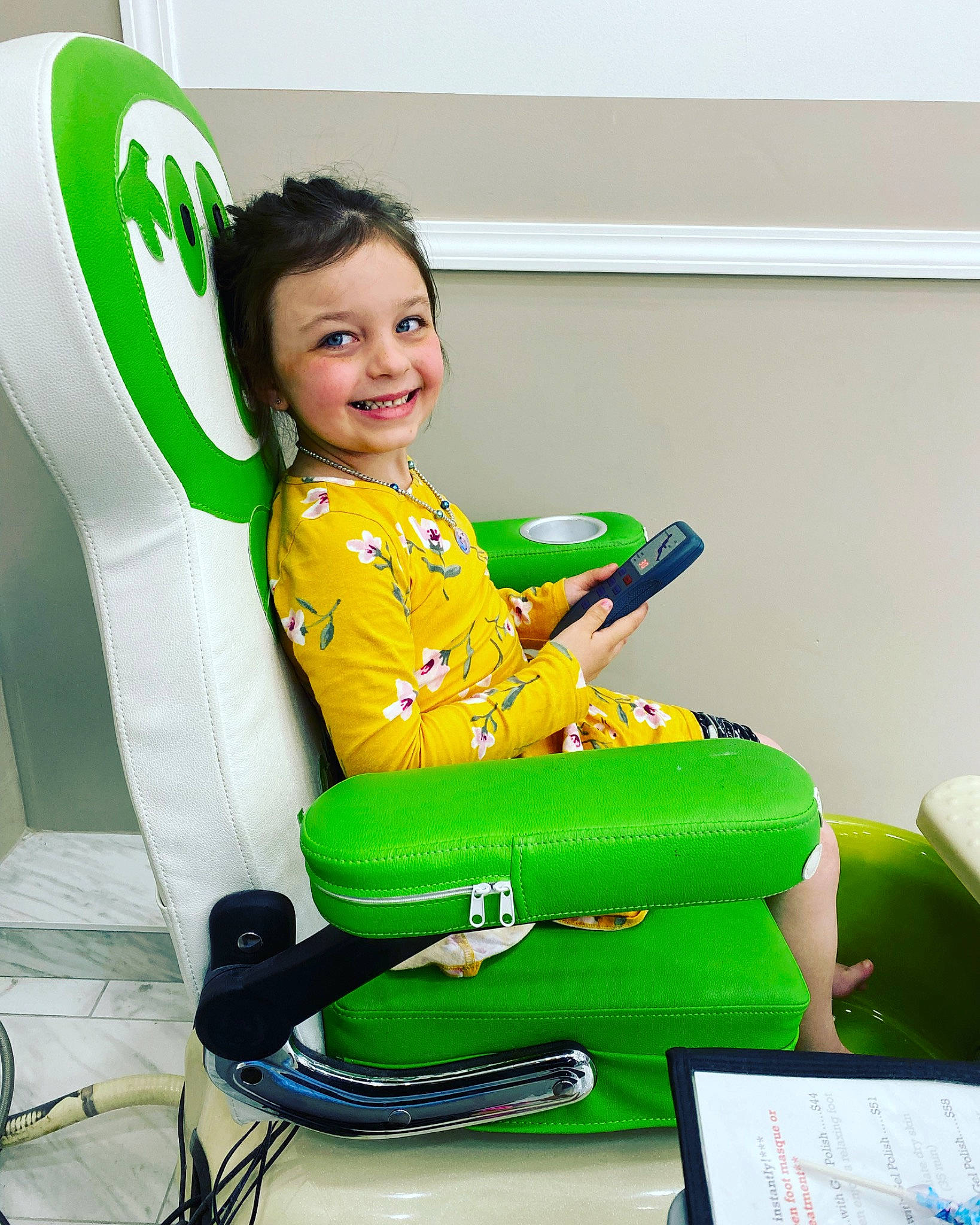 Noralie joined the competition — help win amazing prizes! automotive_design, automotive_wheel_system, chair, child, comfort, fun, green, happy, human_leg, joy, knee, leisure, motor_vehicle, person, personal_protective_equipment, recreation, room, sitting, smile, sportswear