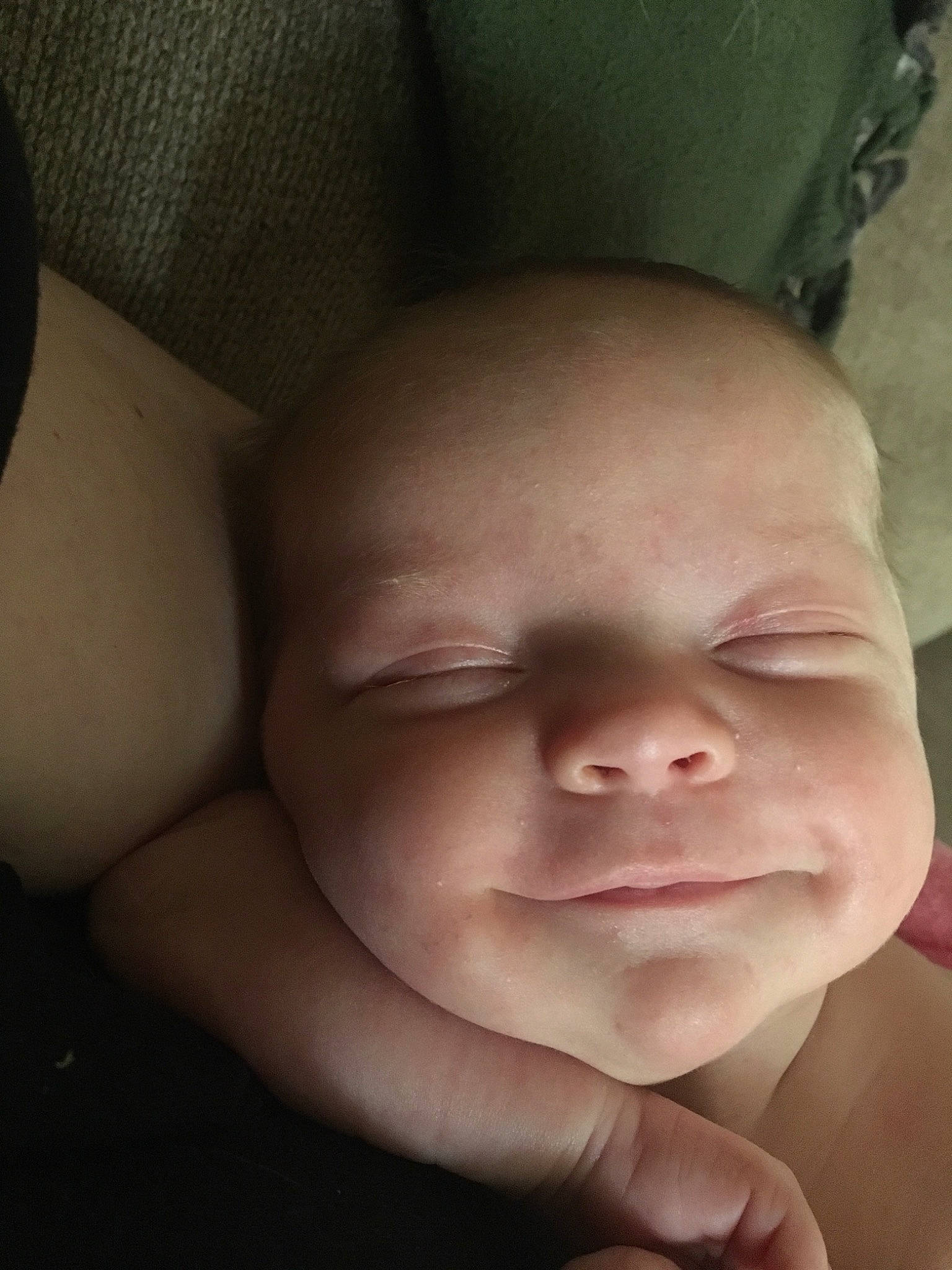 Haylee is registered to the contest to win money with this photo: baby, cheek, child, childbirth, chin, close_up, eye, face, facial_expression, flesh, hand, head, lip, mouth, nose, person, skin, sleep, smile, toddler