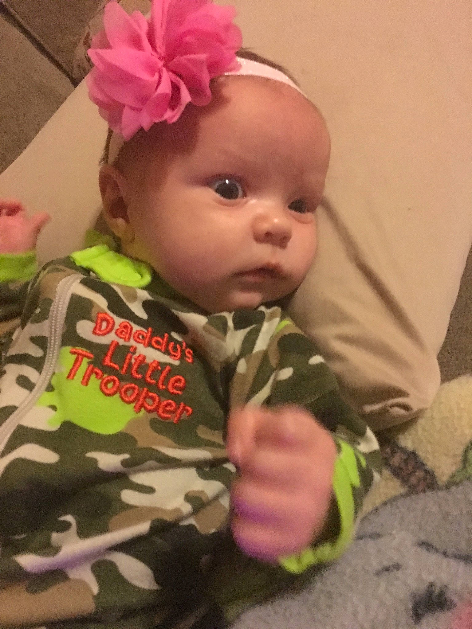 Haylee joined the competition — help win amazing prizes! baby, baby_products, baby_toddler_clothing, cheek, child, hair_accessory, head, headband, headgear, person, pink, skin, toddler