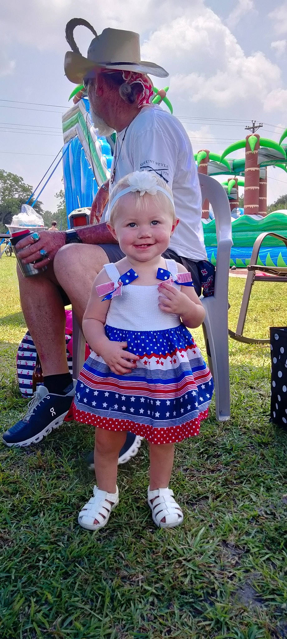 Katelynn joined the competition — help win amazing prizes! baseball_cap, blue, child, electric_blue, event, fun, grass, green, happy, hat, joy, leisure, people, person, pink, recreation, sandal, shorts, smile, style