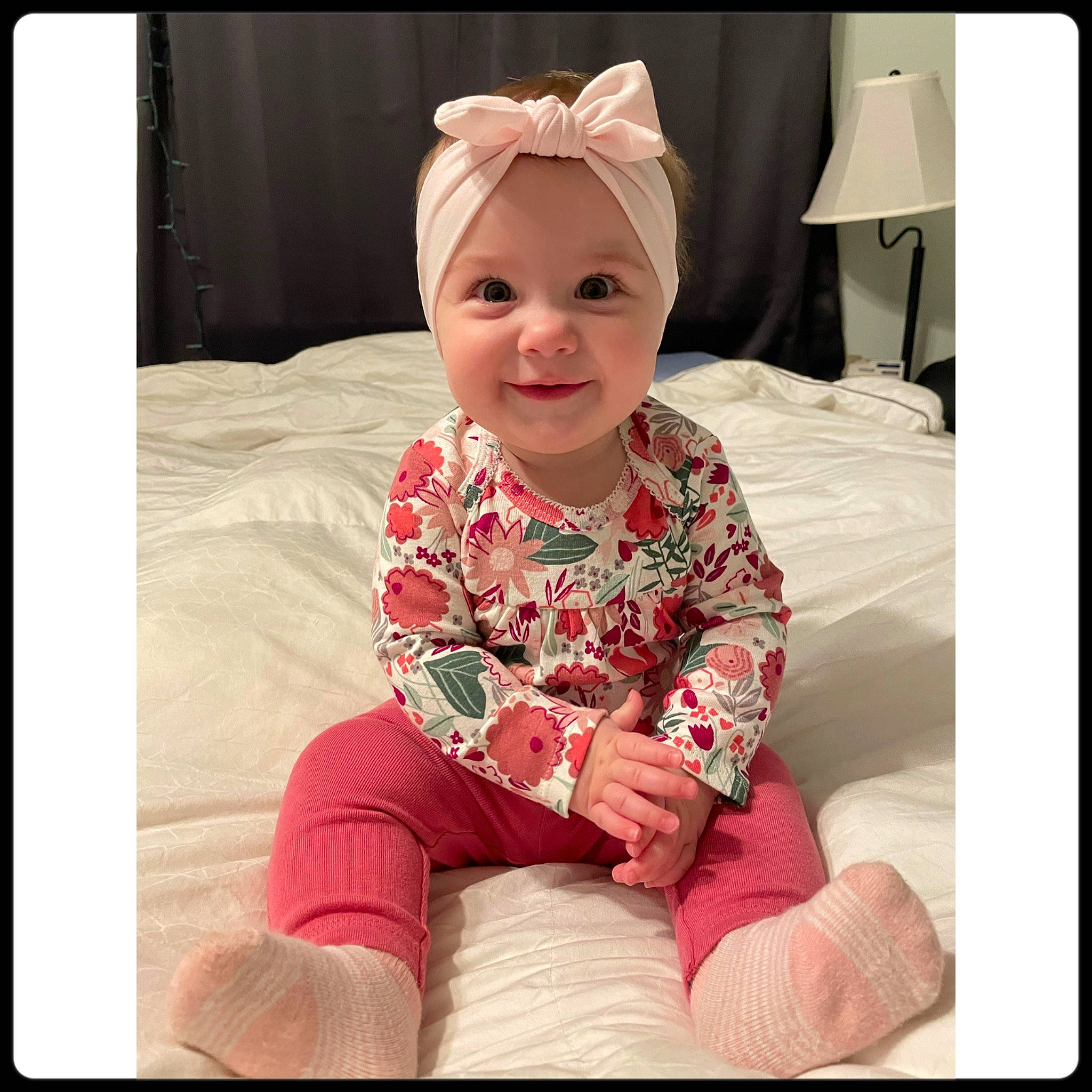 Shylah is registered to the contest to win money with this photo: baby, baby_laughing, baby_toddler_clothing, beauty, comfort, dress, eye, happy, head, headwear, joy, magenta, person, photograph, pink, product, shirt, sleeve, smile, snapshot