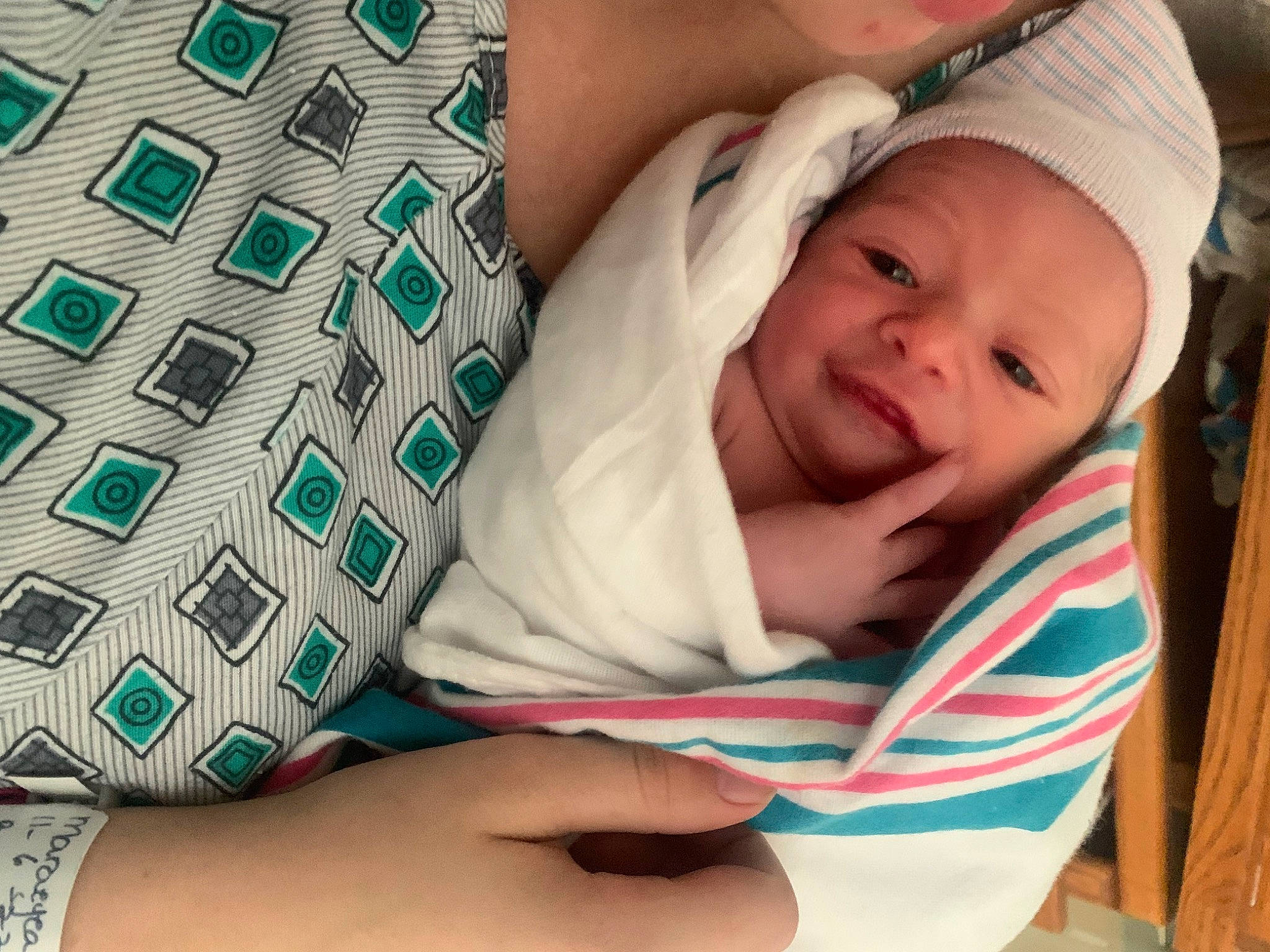 Kayleen joined the competition — help win amazing prizes! baby, baby_products, baby_sleeping, baby_toddler_clothing, cap, cheek, child, comfort, elbow, font, happy, linens, nail, pattern, person, room, sitting, skin, toddler