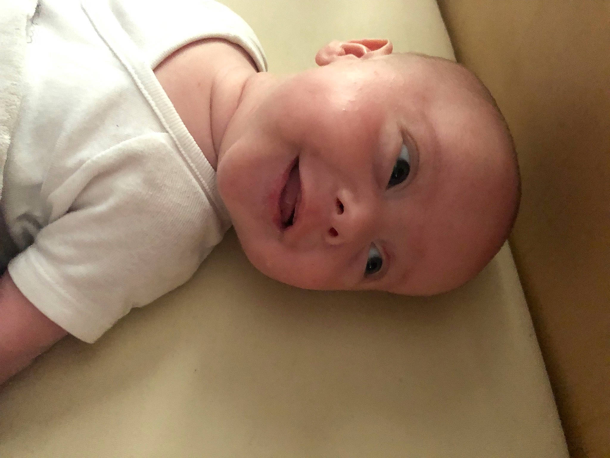 Eden participe au concours pour gagner de l'argent avec cette photo : baby, baby_products, baby_sleeping, baby_toddler_clothing, cheek, child, comfort, eye, eyebrow, eyelash, happy, head, iris, lip, mouth, neck, nose, person, sleeve, smile