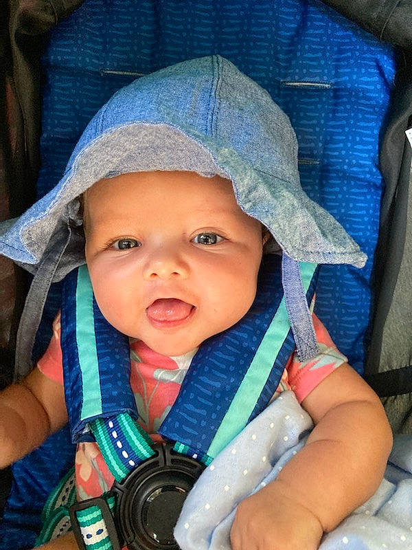 Elsie joined the competition — help win amazing prizes! azure, baby, baby_carriage, baby_toddler_clothing, beauty, camera, cheek, child, comfort, electric_blue, eye, fun, headwear, human, iris, mouth, nail, person, product, skin