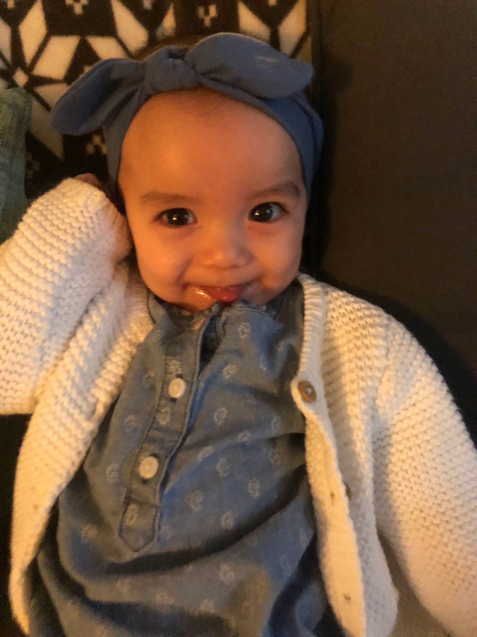 Iyla joined the competition — help win amazing prizes! baby, cheek, child, eye, face, forehead, head, headgear, joy, person, skin, toddler