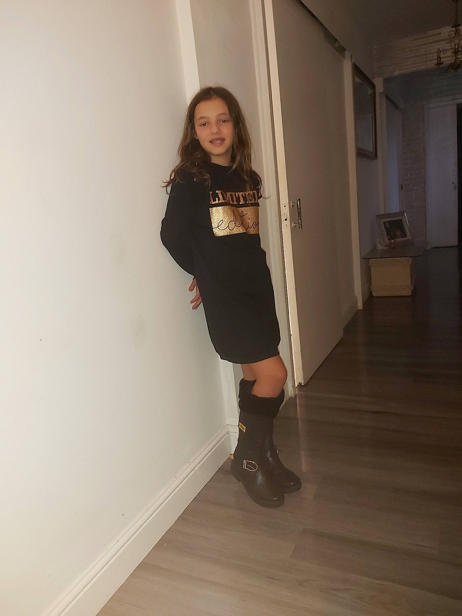Sienna-italia joined the competition — help win amazing prizes! boot, clothing, dress, fashion, footwear, human_body, human_leg, joint, joy, knee, leg, little_black_dress, person, riding_boot, shoe, shoulder, standing, t_shirt, thigh, tights