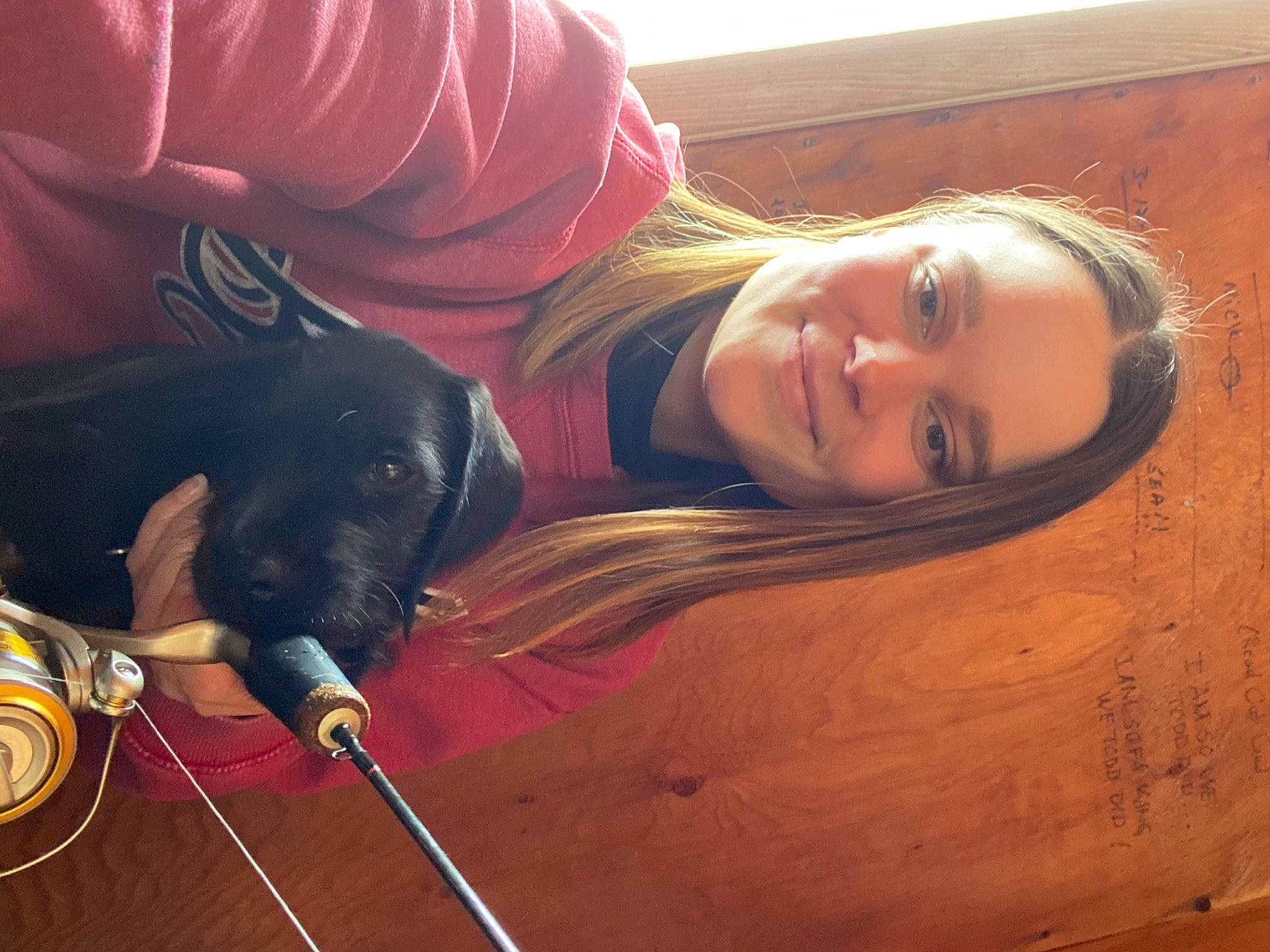 Presty is registered to the contest to win money with this photo: audio_equipment, brown_hair, carnivore, companion_dog, cool, dog, dog_breed, eyewear, flooring, fun, hair, happy, head, long_hair, mammal, mouth, nose, toy_dog, whiskers, wood