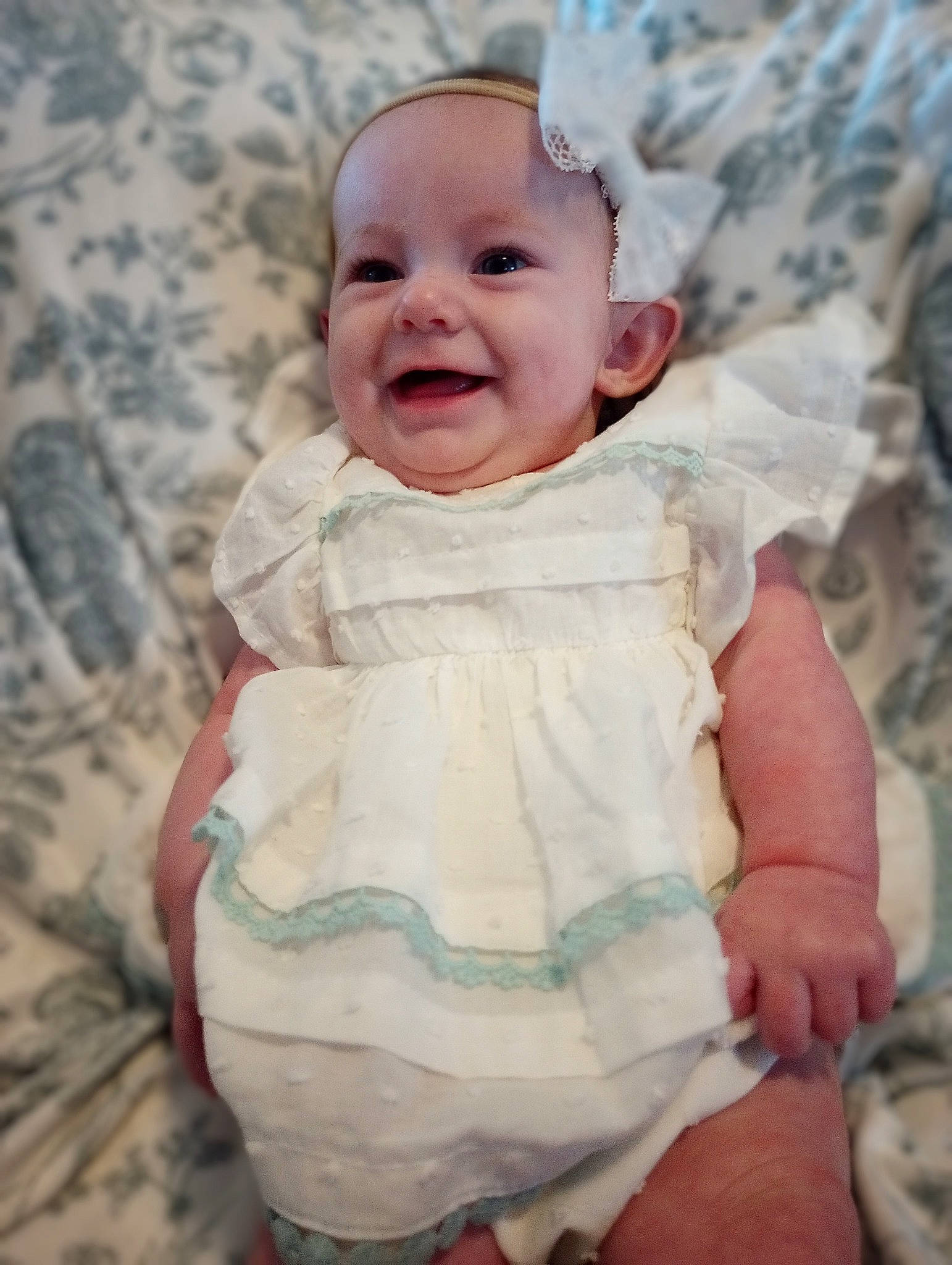 Adelynn joined the competition — help win amazing prizes! baby, baby_toddler_clothing, cheek, child, comfort, dress, eye, face, flash_photography, fun, grass, happy, iris, joy, pattern, person, pink, sitting, skin, sleeve