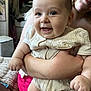 Theodore is registered to the contest to win money with this photo: baby, child, smile, happy, person, infant, clothing, arm, hand, indoor, adult, face, skin, cute, holding, closeup, portrait, expression, joy, warmth