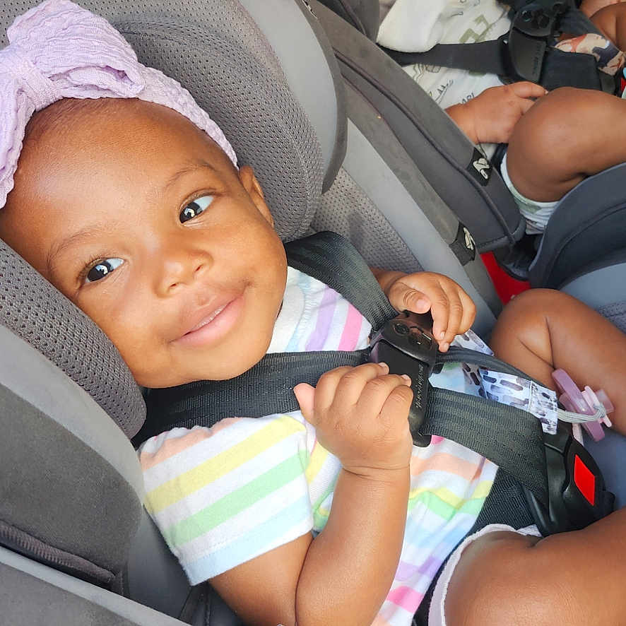 Ellagrace joined the competition — help win amazing prizes! baby, baby_boy, baby_girl, car, car_seat, child, clothing, cute, happy, headband, infant, interior, portrait, safety, seat, seatbelt, smiling, toddler, two_children, vehicle