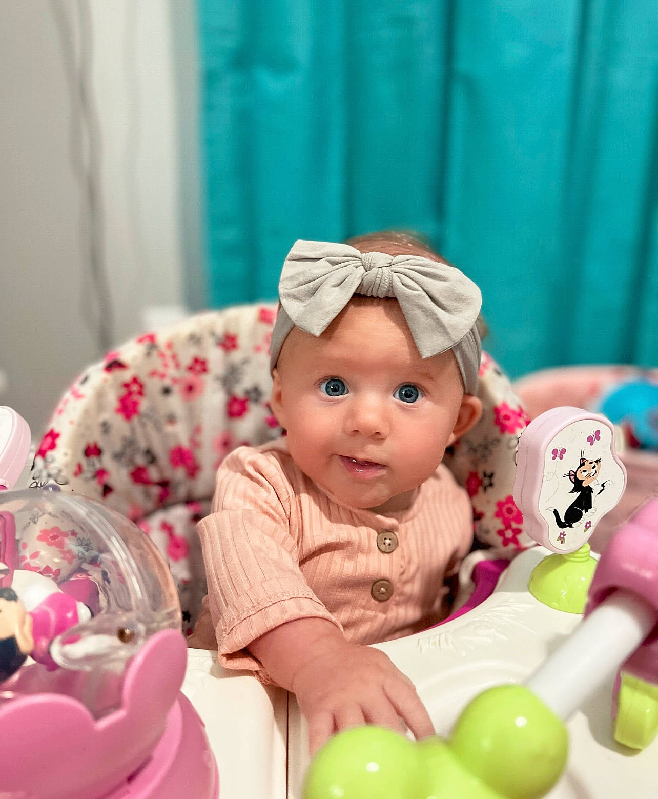 Hadleigh joined the competition — help win amazing prizes! baby, baby_playing_with_toys, baby_toddler_clothing, balloon, cap, cheek, child, event, face, fun, happy, headgear, headwear, party_supply, person, pink, room, sitting, skin, sweetness