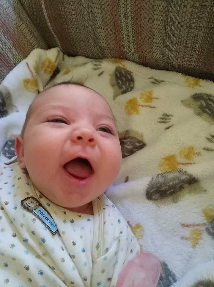 Aria is registered to the contest to win money with this photo: baby, baby_laughing, baby_products, baby_sleeping, baby_toddler_clothing, bedding, bedtime, cheek, child, comfort, eye, eyebrow, happy, linens, nose, person, skin, sleeve, smile, textile