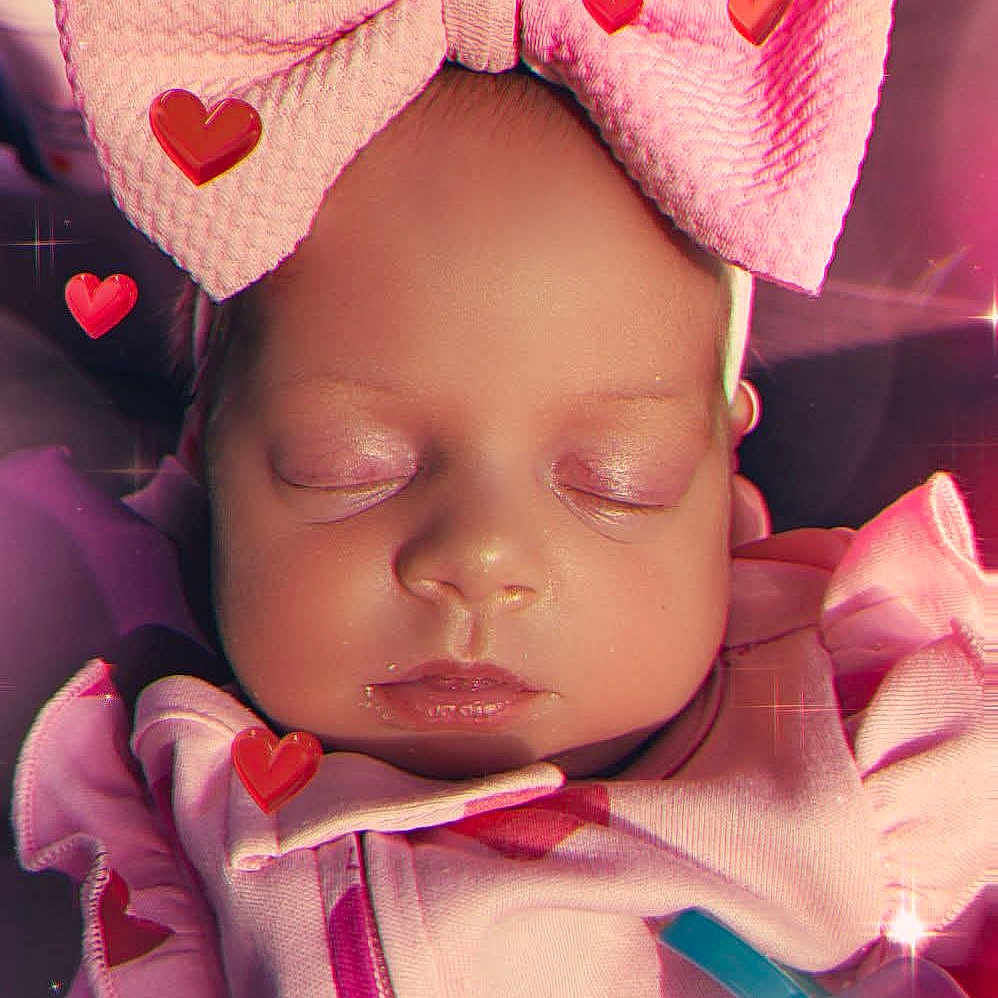 Westlyn Barnes joined the competition — help win amazing prizes! accessories, baby, bonnet, bowtie, cap, clothing, doll, face, formalwear, glasses, hat, head, newborn, person, photography, portrait, purple, sleeping, tie, toy