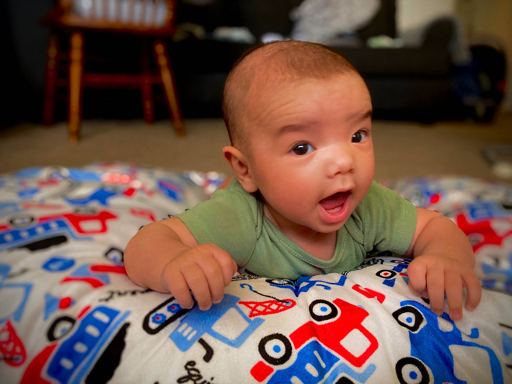 Imre joined the competition — help win amazing prizes! baby, baby_playing_with_toys, baby_products, baby_toddler_clothing, cheek, child, crawling, flooring, fun, happy, head, leisure, linens, pattern, person, room, skin, sleeve, surprise, toddler