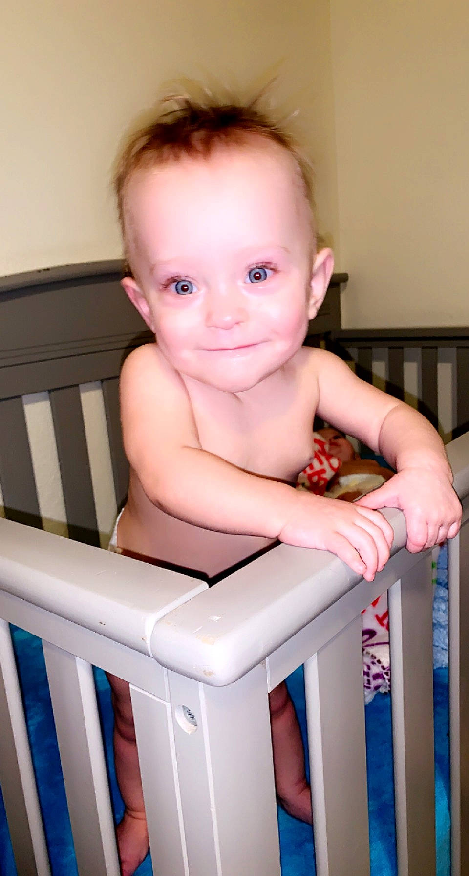 Raylynn joined the competition — help win amazing prizes! arm, baby, baby_products, baby_safety, baby_toddler_clothing, cheek, child, comfort, fun, happy, human_body, iris, joy, person, room, sitting, skin, sleeve, smile, standing
