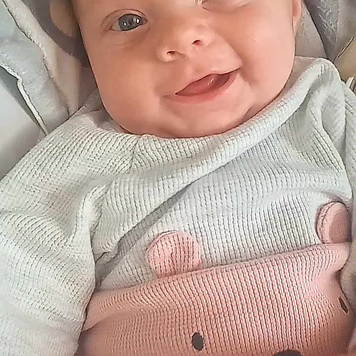 Payton is registered to the contest to win money with this photo: baby, babylaughing, face, happy, head, person, smile