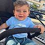 Noah a rejoint le concours — aidez-le/la à gagner de superbes lots ! blue_eyes, car, casual_clothing, child, daytime, face, hand, happy, outdoor, pacifier, pants, person, shirt, shoes, sidewalk, smiling, stroller, sunny, toddler, urban