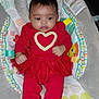 Amariana J is registered to the contest to win money with this photo: baby, bed, bodypart, clothing, crib, cushion, dress, face, finger, furniture, glove, hand, head, homedecor, infantbed, pants, person, photography, portrait, sitting