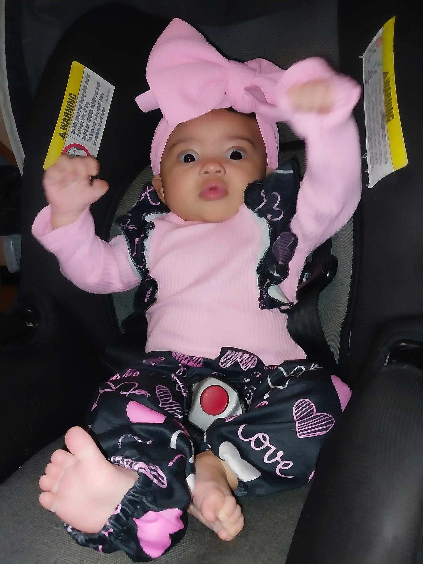 Amariana J joined the competition — help win amazing prizes! baby, bodypart, bonnet, cap, car, clothing, creditcard, cushion, face, finger, glove, hand, hat, head, homedecor, person, photography, portrait, text, toy