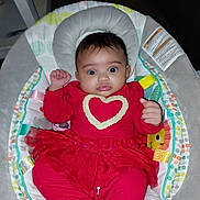 Amariana J is registered to the contest to win money with this photo: baby, bed, bodypart, clothing, couch, crib, cushion, dress, face, finger, furniture, hand, hat, head, homedecor, infantbed, person, photography, portrait, sitting