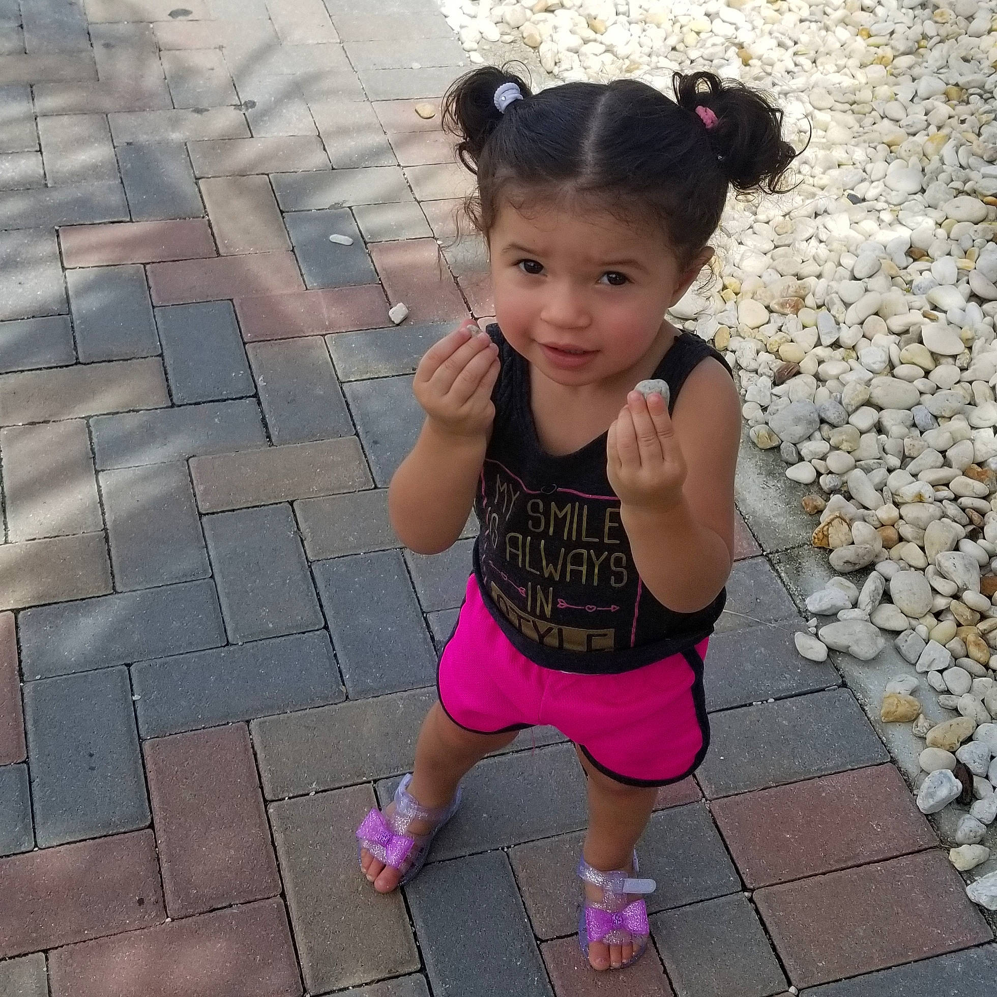 Yaelys joined the competition — help win amazing prizes! beauty, cheek, child, cool, eye, face, footwear, forehead, fun, hair, hairstyle, head, leg, people, person, pink, skin, smile, snapshot, summer