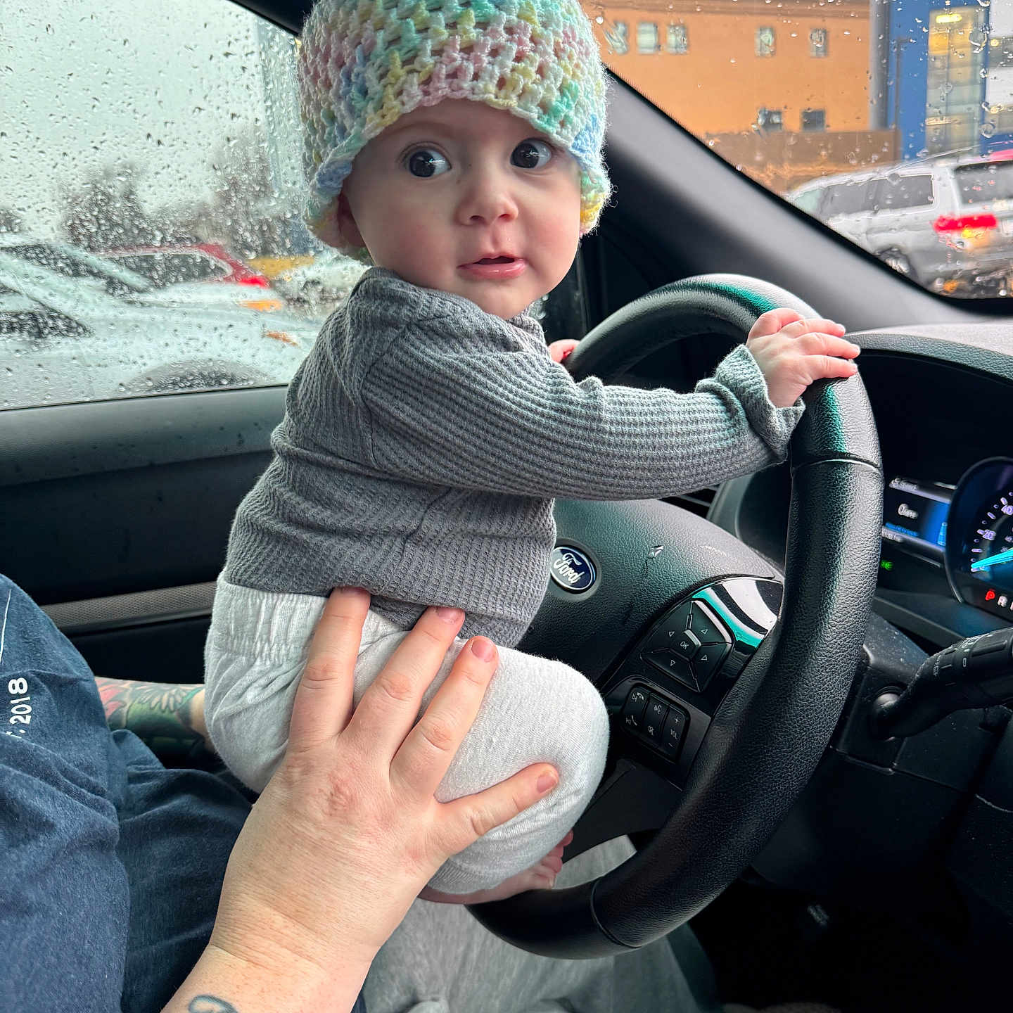 Paisley joined the competition — help win amazing prizes! alloywheel, baby, beanie, bodypart, cap, car, carwheel, clothing, face, finger, hand, hat, head, machine, person, skin, spoke, tattoo, transportation, vehicle
