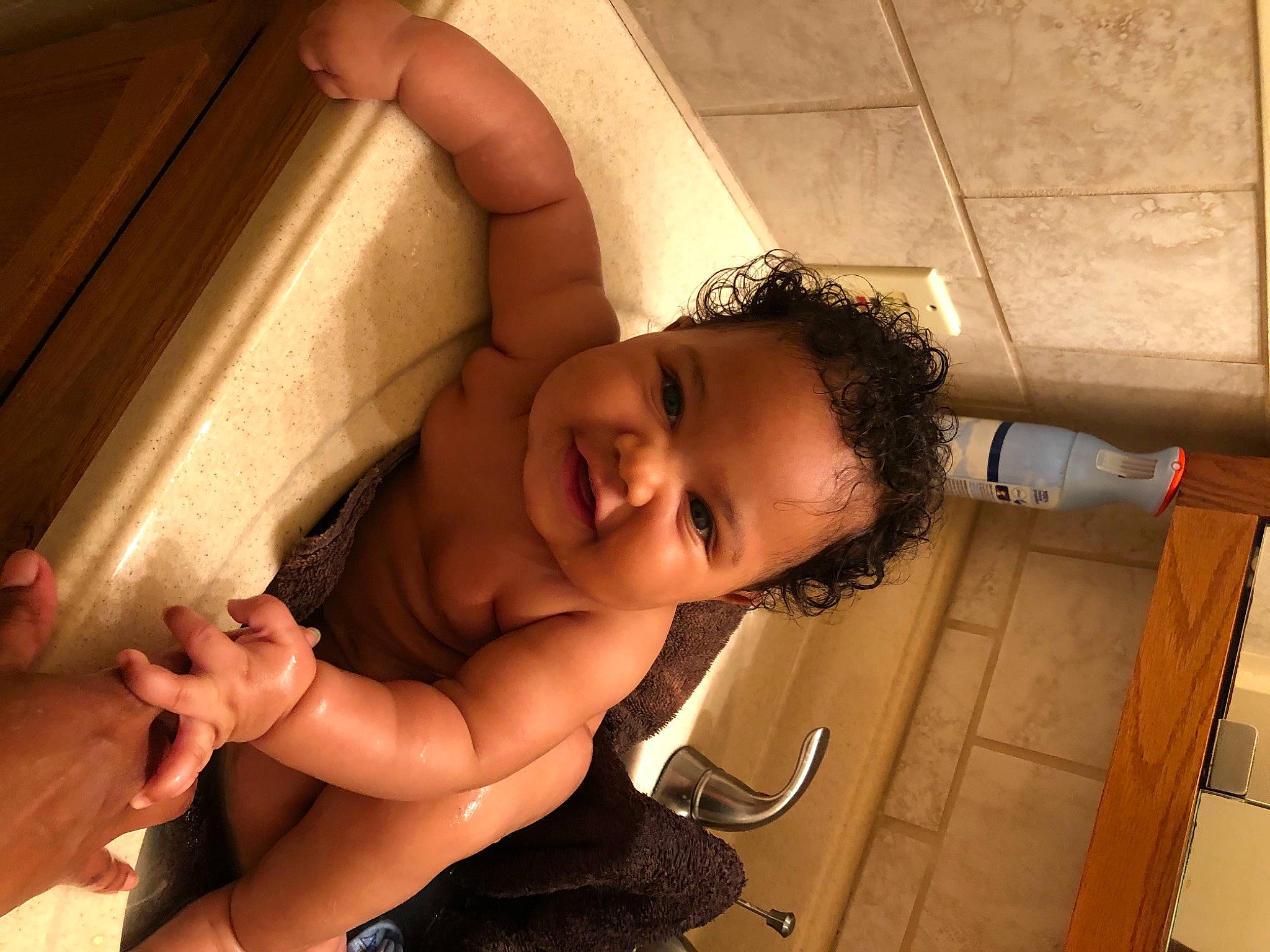 Marlee is registered to the contest to win money with this photo: abdomen, baby, bathing, black_hair, cheek, chest, elbow, eye, eyebrow, flash_photography, happy, human_body, human_leg, lip, neck, nose, person, smile, thigh, toddler