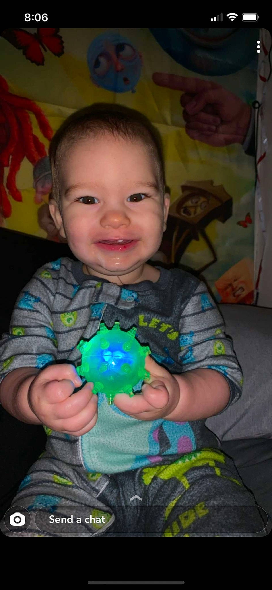 Waylon is registered to the contest to win money with this photo: adaptation, art, baby, baby_toddler_clothing, cheek, child, finger, fun, happy, iris, joy, mouth, nose, organ, people, person, sitting, skin, smile, t_shirt